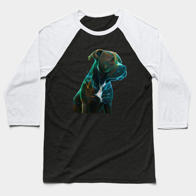 Blue Nose Pitbull Glory: Courage and Love Baseball T-Shirt by IamActiveDog