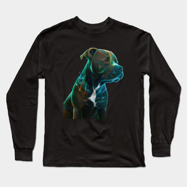 Blue Nose Pitbull Glory: Courage and Love Long Sleeve T-Shirt by IamActiveDog