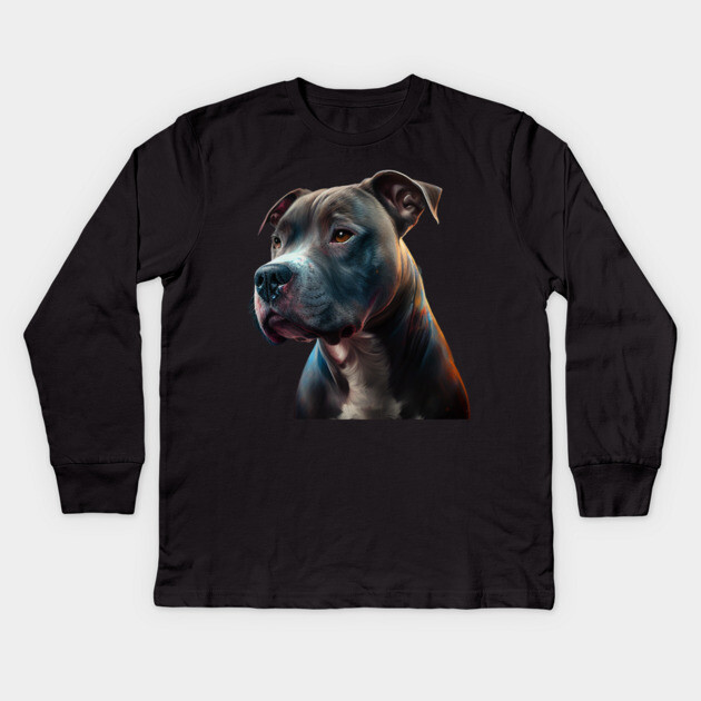 Blue Nose Pitbull True Spirit Kids Long Sleeve T-Shirt by IamActiveDog