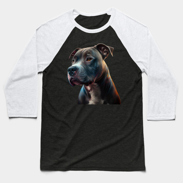Blue Nose Pitbull True Spirit Baseball T-Shirt by IamActiveDog