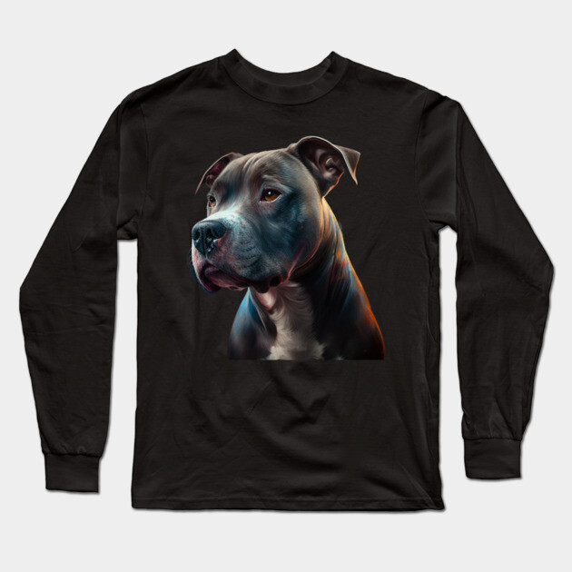 Blue Nose Pitbull True Spirit Long Sleeve T-Shirt by IamActiveDog