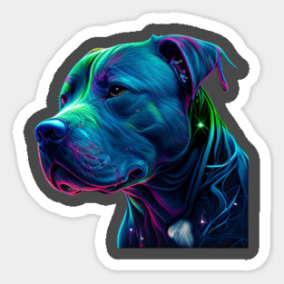 Blue Nose pitbull Neon Brilliance Pride Magnet