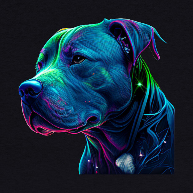 Blue Nose pitbull Neon Brilliance Pride by IamActiveDog