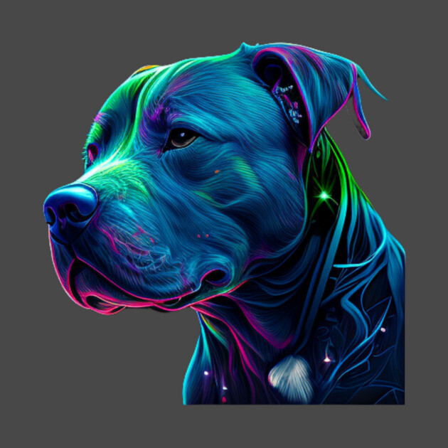 Blue Nose pitbull Neon Brilliance Pride by IamActiveDog