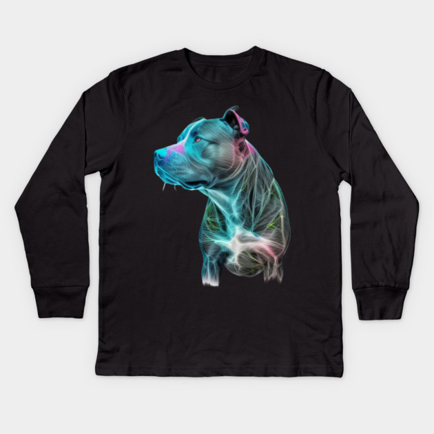 Blue Beauty: Blue Nose Pitbull Love Kids Long Sleeve T-Shirt by IamActiveDog
