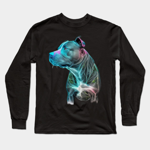 Blue Beauty: Blue Nose Pitbull Love Long Sleeve T-Shirt by IamActiveDog