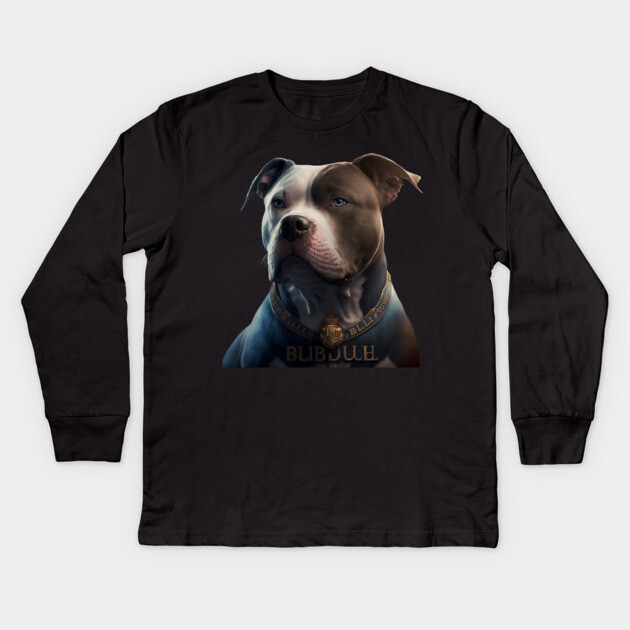 Pride of the Blue: Blue Nose Pitbull Kids Long Sleeve T-Shirt by IamActiveDog