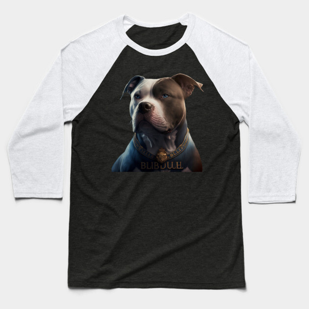 Pride of the Blue: Blue Nose Pitbull Baseball T-Shirt by IamActiveDog