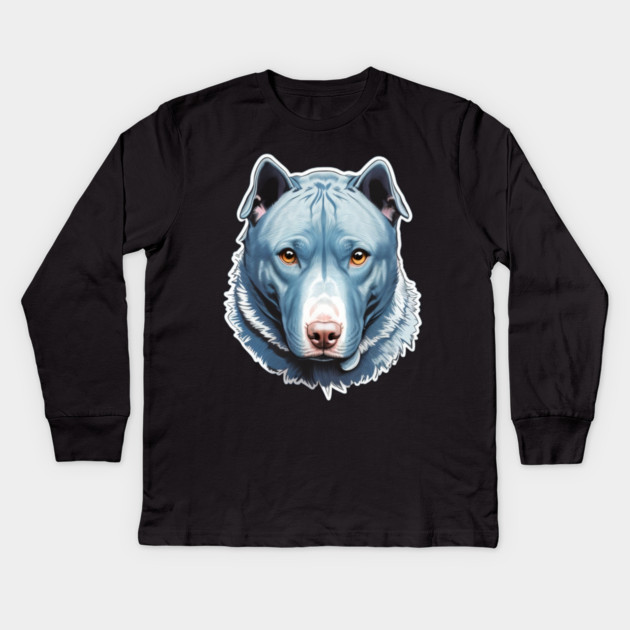 Blue Nose Pitbull - Powerful and Proud Kids Long Sleeve T-Shirt by IamActiveDog