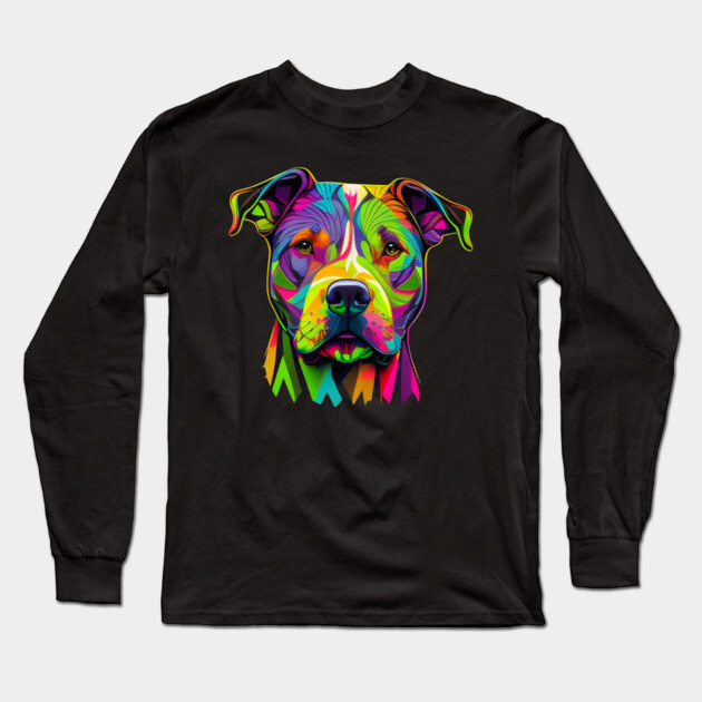 Blue Nose Majesty: American Staffordshire Long Sleeve T-Shirt by IamActiveDog