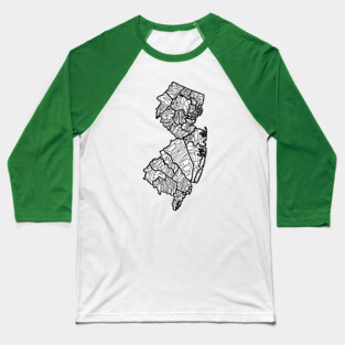 New Jersey map Baseball T-Shirt