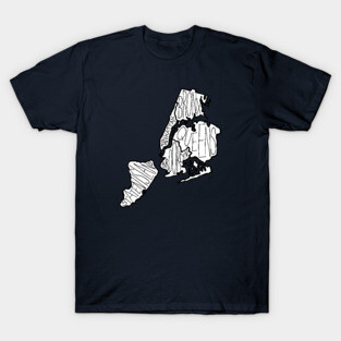 Five Boroughs NYC Map T-Shirt