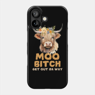 Moo Bitch Floral Cow Phone Case