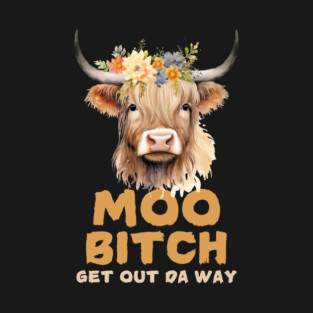 Moo Bitch Floral Cow T-Shirt