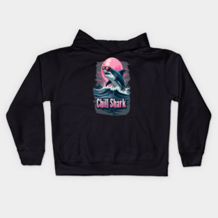 Cute Chill Shark Design Kids Hoodie