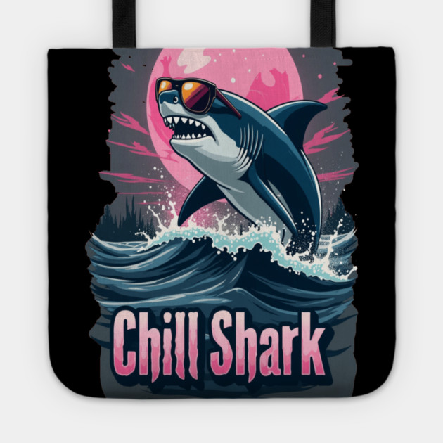 Cute Chill Shark Design Tote by BirdsnStuff