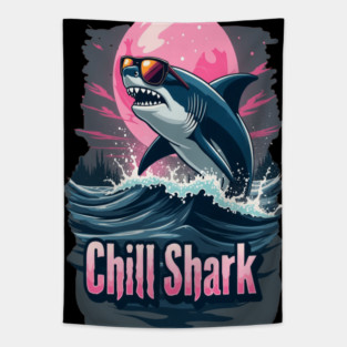 Cute Chill Shark Design Tapestry