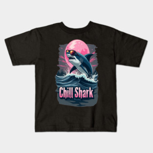 Cute Chill Shark Design Kids T-Shirt