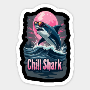 Cute Chill Shark Design Sticker