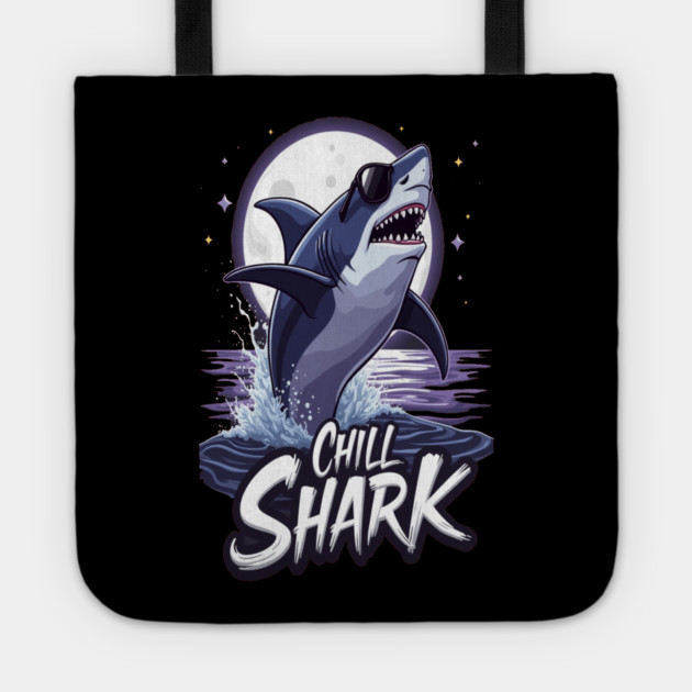 Cute Chill Shark Design Tote by BirdsnStuff
