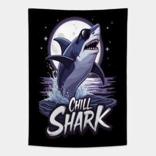 Cute Chill Shark Design Tapestry