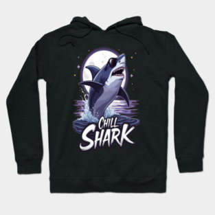 Cute Chill Shark Design Hoodie