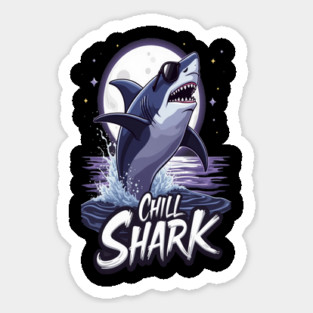 Cute Chill Shark Design Sticker