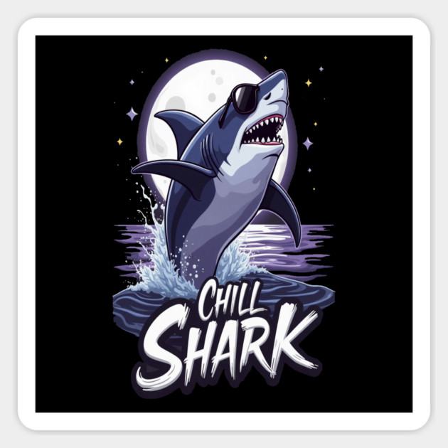 Cute Chill Shark Design Magnet by BirdsnStuff