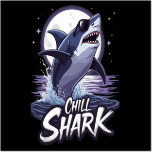 Cute Chill Shark Design Posters and Art