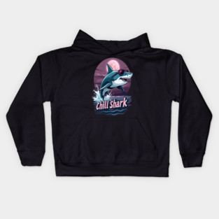 Cute Chill Shark Design Kids Hoodie