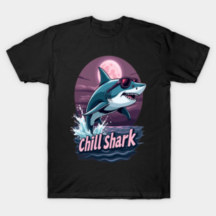 Cute Chill Shark Design T-Shirt