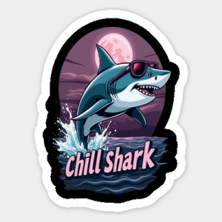 Cute Chill Shark Design Sticker