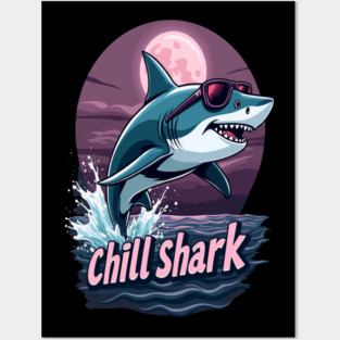 Cute Chill Shark Design Posters and Art