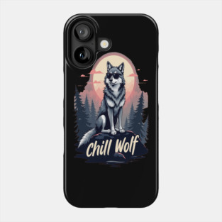 Chill Wolf Text Design Phone Case
