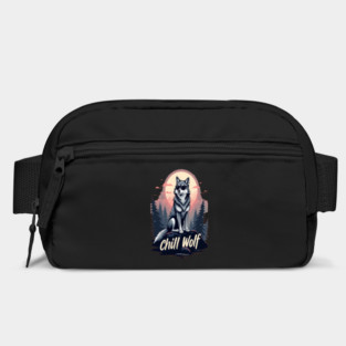 Chill Wolf Text Design Bag