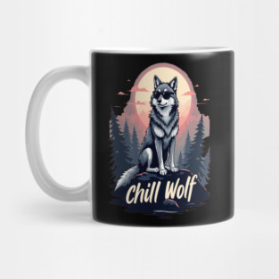 Chill Wolf Text Design Mug