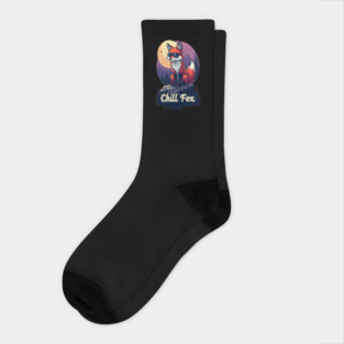 Chill Fox Text Design Socks