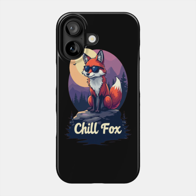Chill Fox Text Design Phone Case by BirdsnStuff