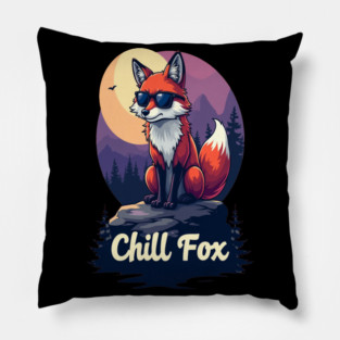 Chill Fox Text Design Pillow