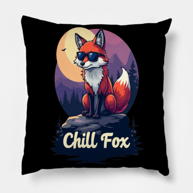 Chill Fox Text Design Pillow by BirdsnStuff
