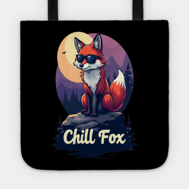 Chill Fox Text Design Tote by BirdsnStuff