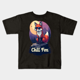 Chill Fox Text Design Kids T-Shirt