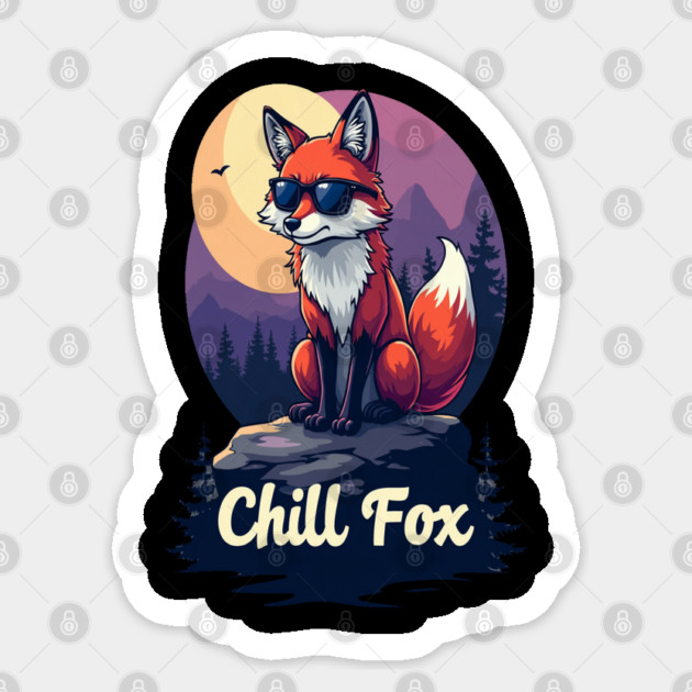 Chill Fox Text Design Sticker by BirdsnStuff