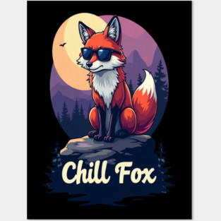 Chill Fox Text Design Posters and Art