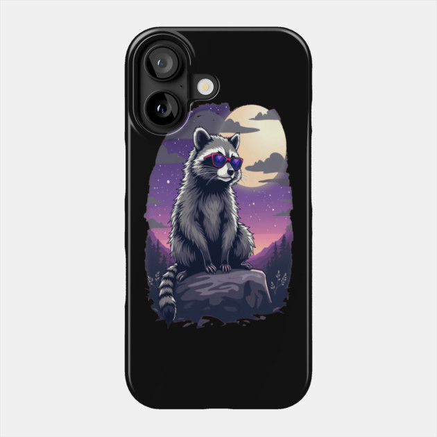 Cute Raccoon in Sunglasses Phone Case by BirdsnStuff