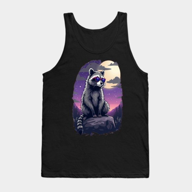 Cute Raccoon in Sunglasses Tank Top by BirdsnStuff