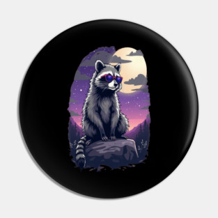 Cute Raccoon in Sunglasses Pin
