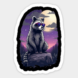 Cute Raccoon in Sunglasses Magnet