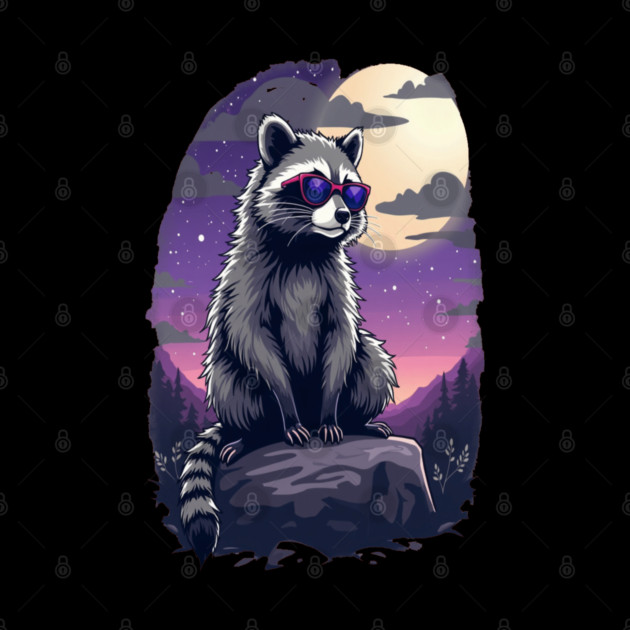 Cute Raccoon in Sunglasses by BirdsnStuff