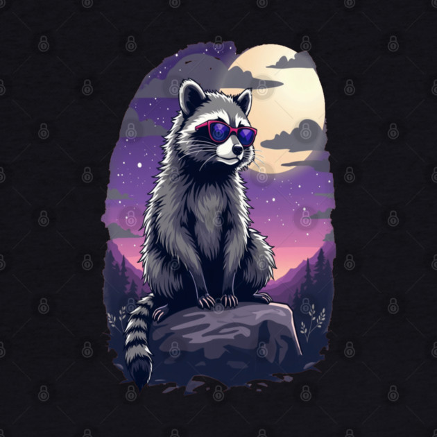 Cute Raccoon in Sunglasses by BirdsnStuff